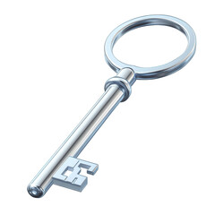 Isolated Elegant Skeleton Key on transparent background for Security