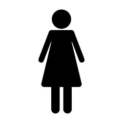 Woman icon. Female symbol isolated on a white background. girl sign silhouette.