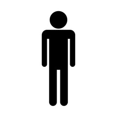Male symbol vector isolated on a white background.  Man icon. boy silhouette.
