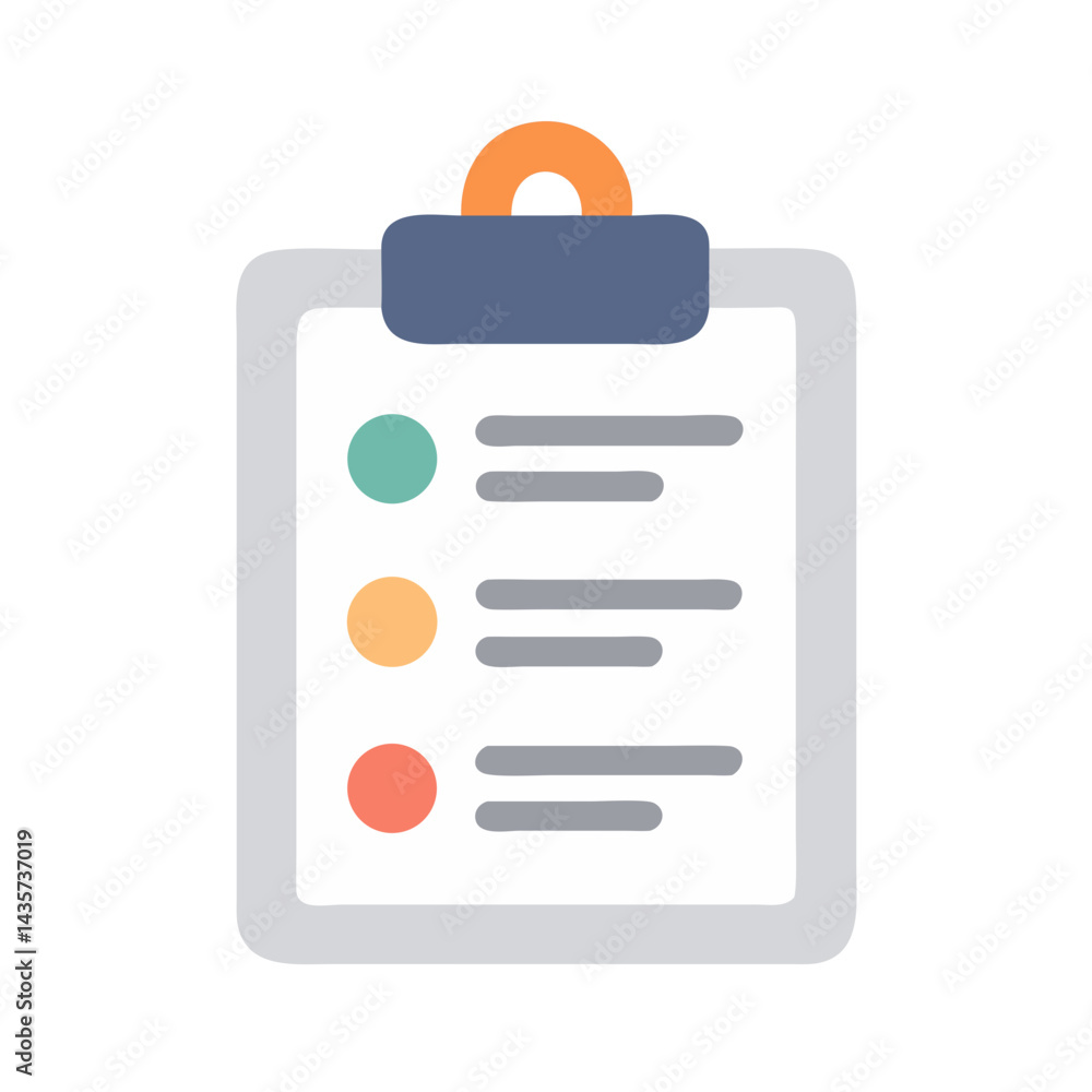 Poster clipboard icon checklist document tasks items on black background