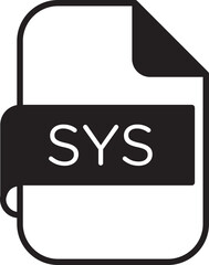 SYS file format vector icon stock illustration