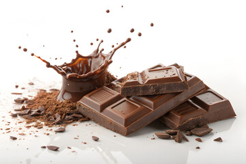 Fototapeta premium Chocolate Bars and Splash