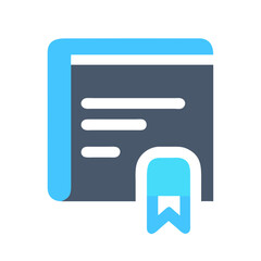 Stylish textbook with bookmark design for knowledge or learning