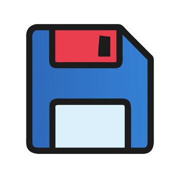 Iconic floppy disk illustration on a black background design