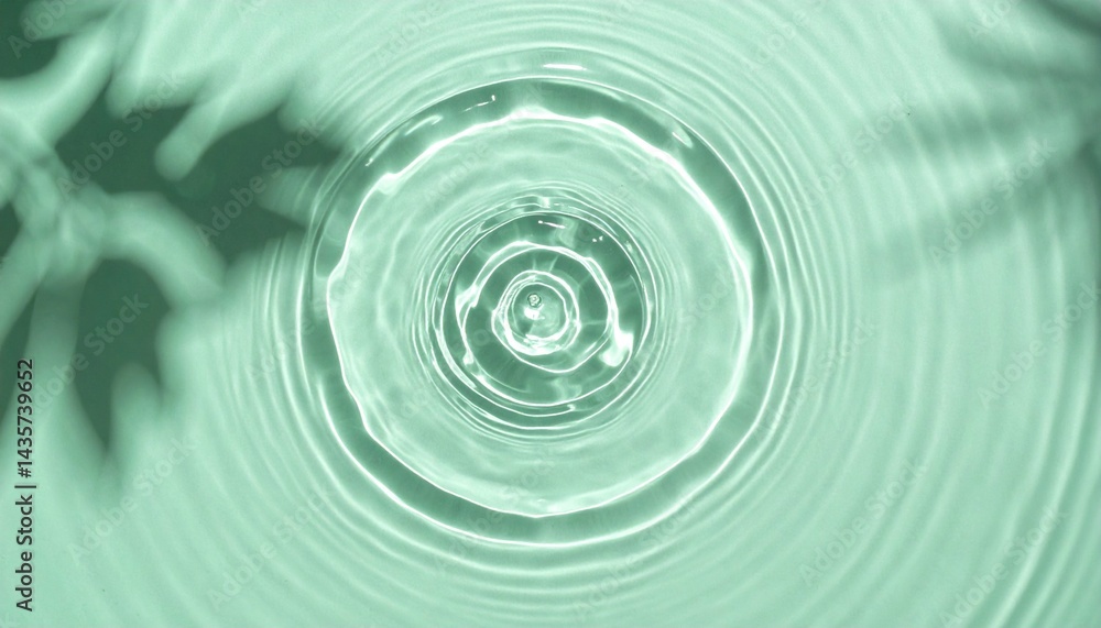 Poster rippling water drop action serene nature setting macro photography tranquil environment top-down vie