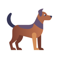 Dog Illustration in Flat Style with Simple Shape