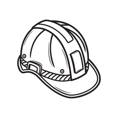 Fototapeta premium Hard Hat or Safety Hat, a hand drawn vector illustration of a hard hat. Construction helmet protection. Safety helmet vector isolated