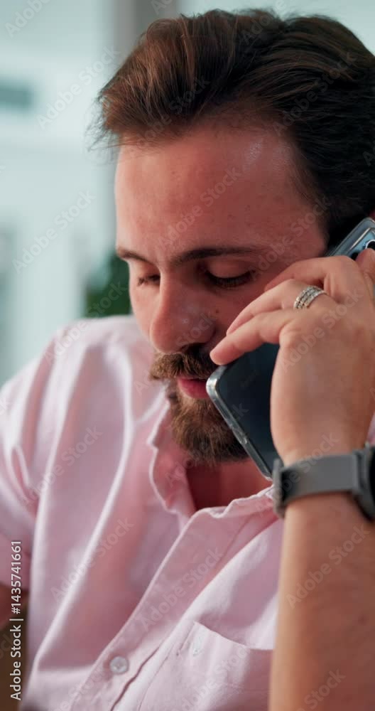 Leinwandbilder phone call, contact and talking with business man in office for it sales consultant, saas advisor an