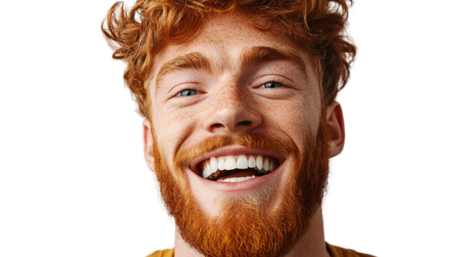 Close-Up Portrait of Handsome Irish Ginger Young Man