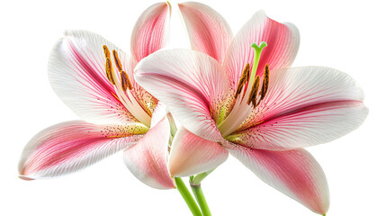 Exquisite Grand Crinum Lily on White Background - Close-up Shot