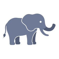 Simple illustration of a gray elephant on a black background