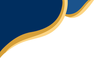 Blue and Gold Curved Line with Copy Space - Modern Vector Background
