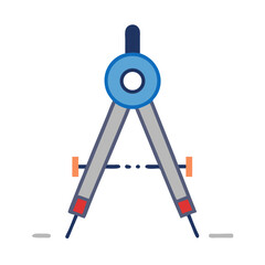 Drafting compass tool illustration with precise measurement and design