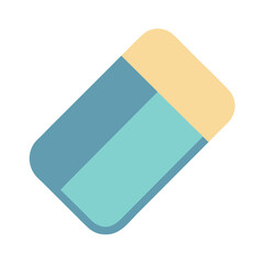 Blue and Tan Eraser Floating on Black Background Illustration