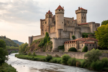 Medieval Castle on Riverbank