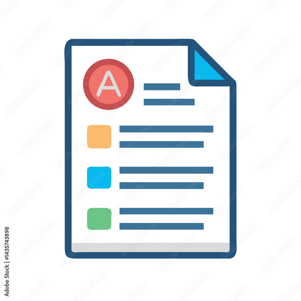 Poster document with letter a and list of checked items