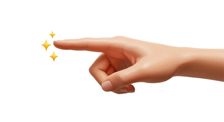 Isolated Hand Pointing with Sparkles