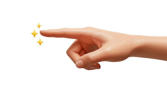 Isolated Hand Pointing with Sparkles
