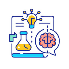 Creative process idea generation scientific experiment illustration icon graphic