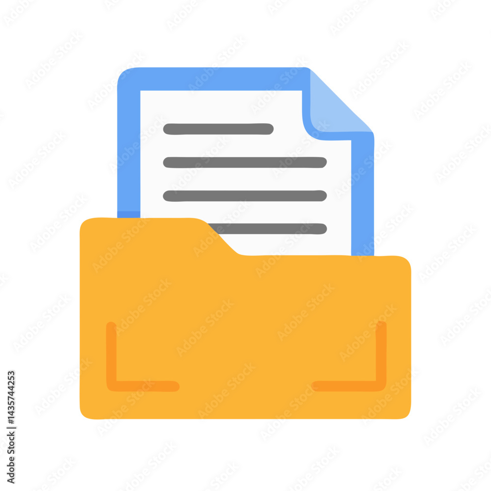 Poster folder with document flat design style on black background