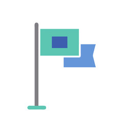 Stylized Flag Illustration Signifying Achievement and Goal Completion