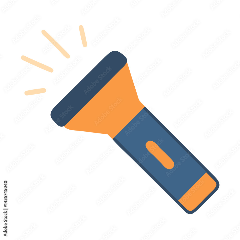 Poster illuminating the way a vector image of a flashlight