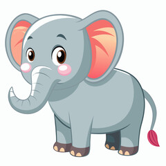 Obraz premium Cute Elephant Vector Illustration – Adorable Cartoon Animal Artwork for Fun Wildlife Designs
