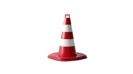 Road Safety Sentinel: An isolated, eye-level shot of a vibrant orange traffic cone, meticulously positioned against an unobtrusive backdrop. Its distinct red and white stripes command attention.