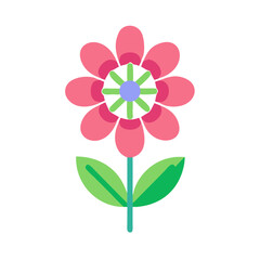 Stylized Flower Vector Illustration on Black Background