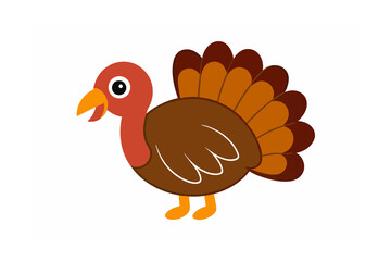 Wild Turkey Vector Clipart  Rustic Wildlife Illustration on White Background