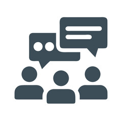 Fototapeta premium Communication and Collaboration Vector Icon with Speech Bubbles