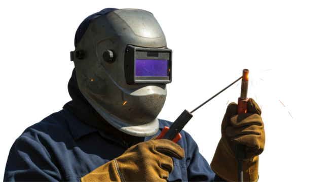 Isolated Welder at Work
