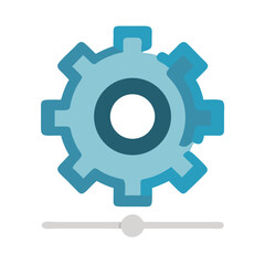 Settings gear with a slider on a black background