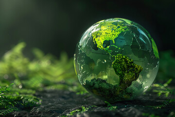 Greeting card with holiday composition for world environment day, abstract vivid composition consists of fictional unreal fantastic vision on background