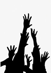 terrible zombie hand ghost silhouette vector hand drawn