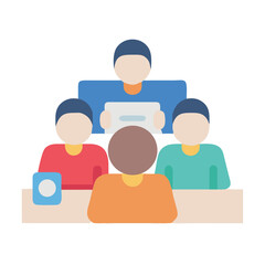 Flat design illustration of team presentation in business meeting