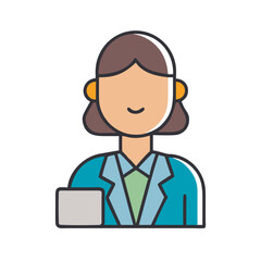 Business woman character vector illustration for company profile design
