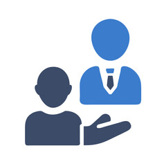 Mentorship and guidance icon on black background in vector