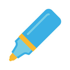 Blue marker illustration with bold colors on black background