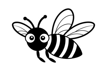 Fototapeta premium Bee Vector Clipart Cute Bee Illustrations on White Background