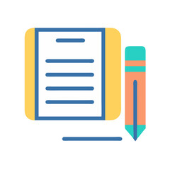 Illustration of a Notepad and Pencil on Black Background