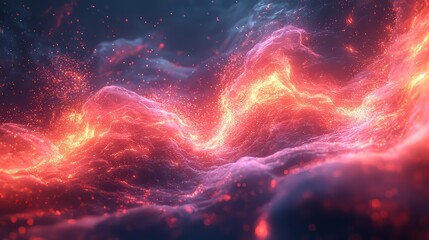 Abstract kinetic flow radiating luminous fragments jpeg background image