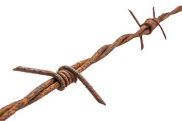 Close-Up of Rusted Barbed Wire