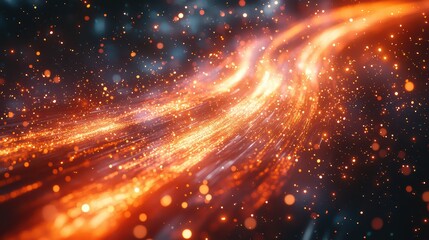 Fototapeta premium Abstract kinetic flow radiating luminous fragments jpeg background image