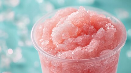 Pink Slush Frozen Drink in a Cup
