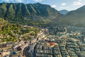 Aerial view of Andorra la Vella, the capital of Andorra