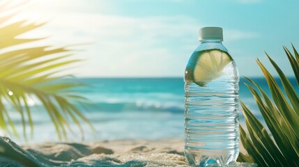 Refreshing Beach Water with Lime