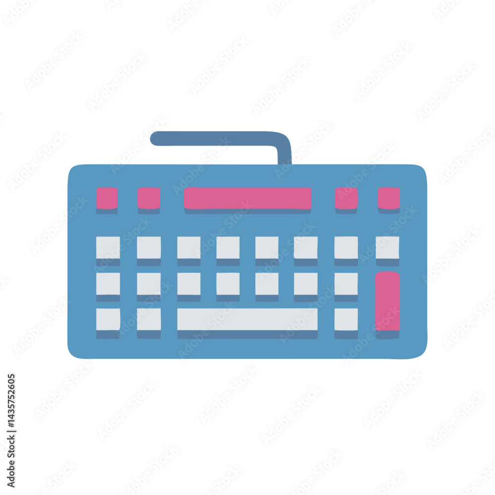 Aufkleber stylized computer keyboard with retro color scheme isolated on black