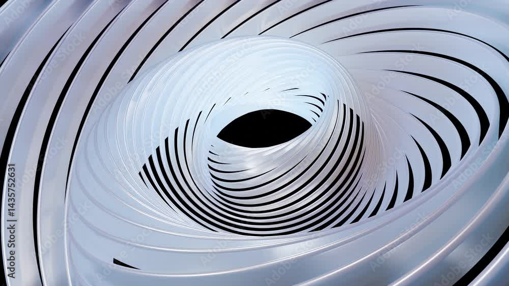 Poster 3d stylish abstract white background with rings or circles twisting in concentric structure. rings t