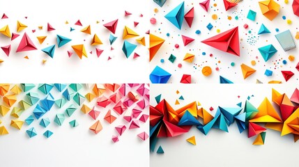 Colorful abstract geometric shapes collage.